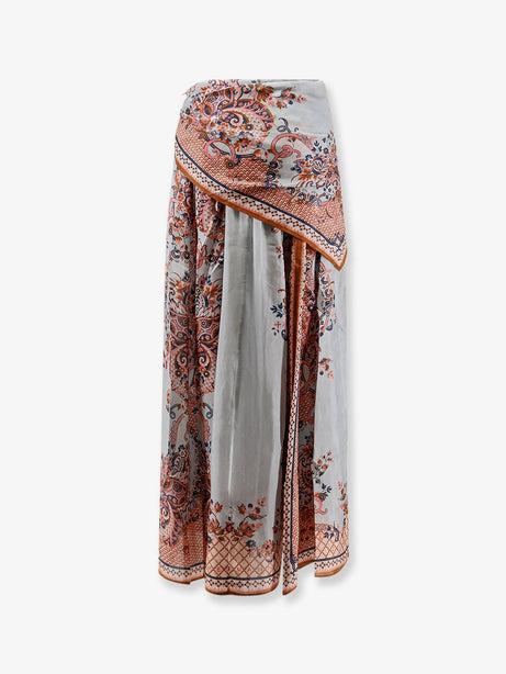 Zimmermann Aster silk midi skirt with paisley print - Blue Paisley Floral