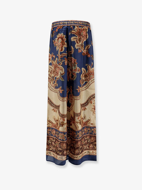 Zimmermann Aster silk trousers - Navy Jacobean