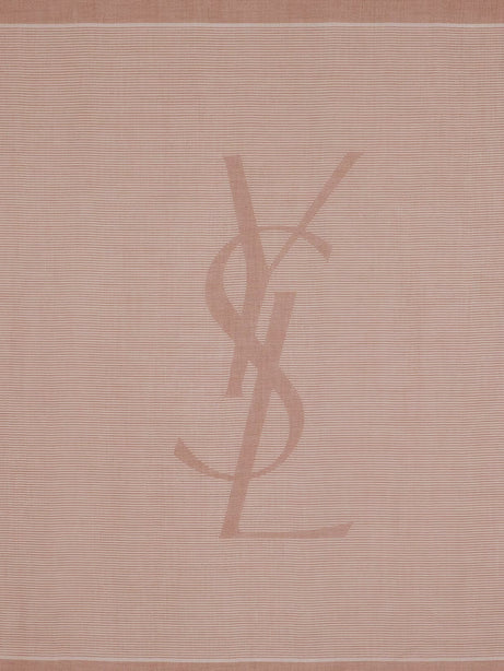 Saint Laurent Cassandre cashmere and silk foulard - Sienna
