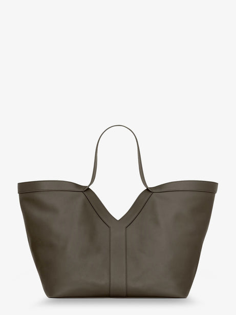 Saint Laurent Tote Y hammered leather shoulder bag - Light Musk