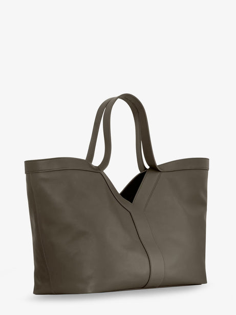 Saint Laurent Tote Y hammered leather shoulder bag - Light Musk