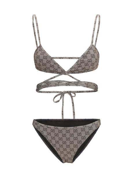 Gucci Printed stretch jersey bikini - Beige Ebony
