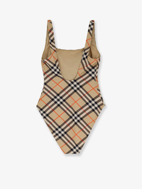Burberry Nylon one-piece swimsuit with check print - Sand Ip Check