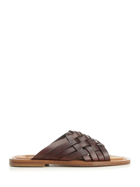 Miu Miu Leather Sandals - Brown