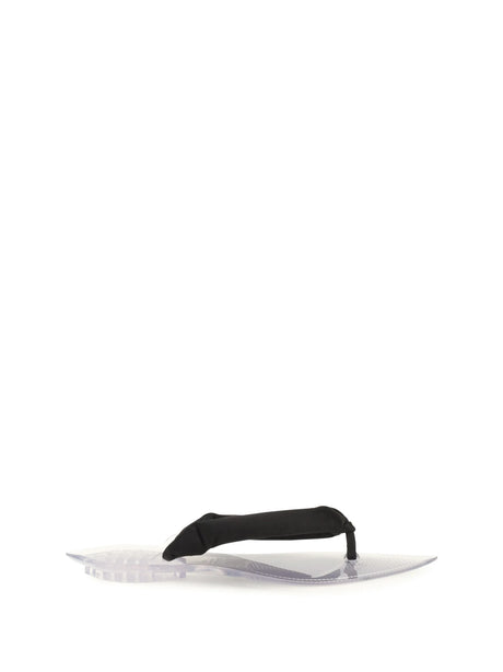 AlaïA Satin Flip-flop Sandals - Noir