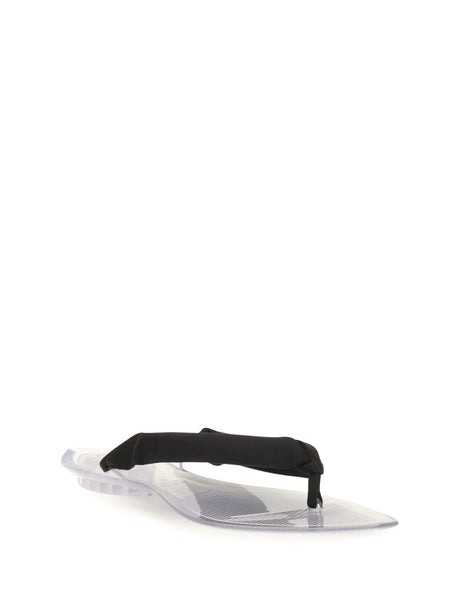 AlaïA Satin Flip-flop Sandals - Noir