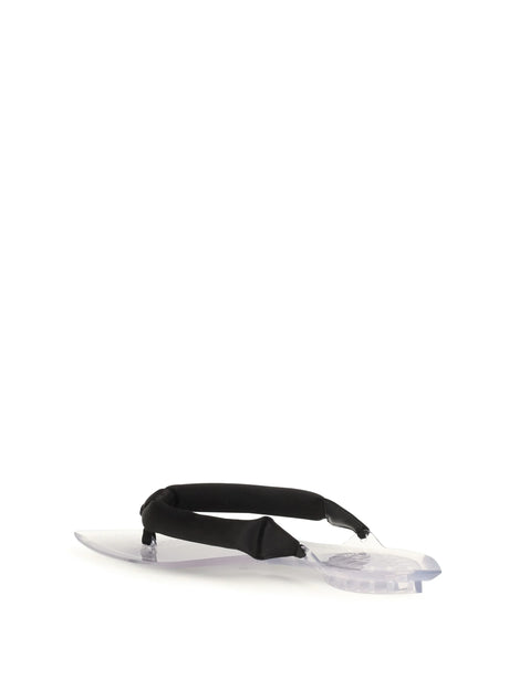 AlaïA Satin Flip-flop Sandals - Noir
