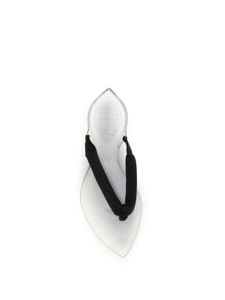 AlaïA Satin Flip-flop Sandals - Noir