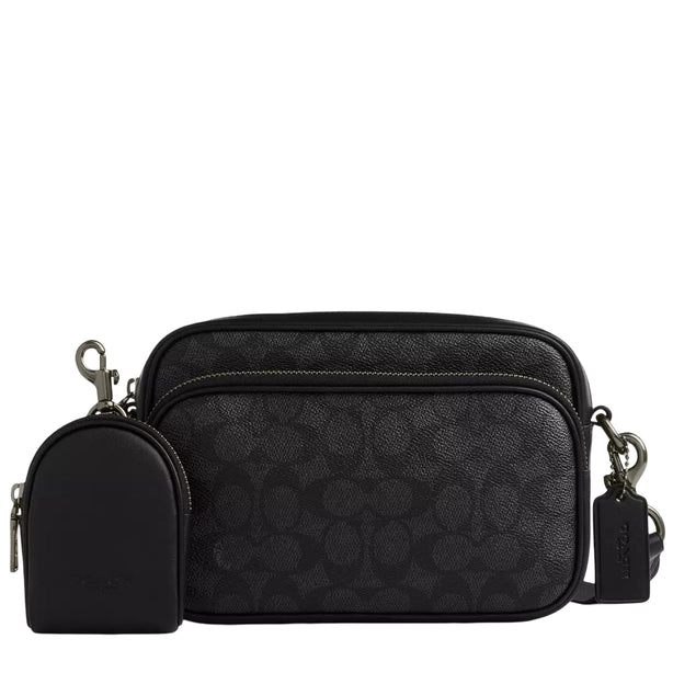 Coach Finlay Crossbody Bag In Signature Canvas - Charcoal/ Black CDB25