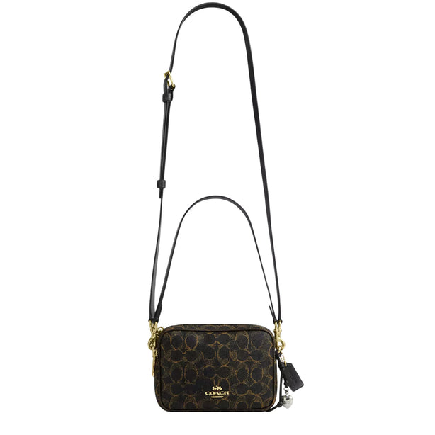 Coach Mini Carey Crossbody Bag In Loved Signature Canvas - Brown CEK73