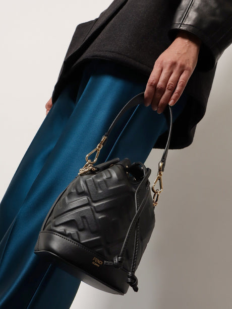Fendi Mon Tresor leather bucket bag - Nero+Oro Soft