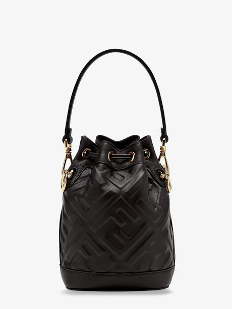 Fendi Mon Tresor leather bucket bag - Nero+Oro Soft
