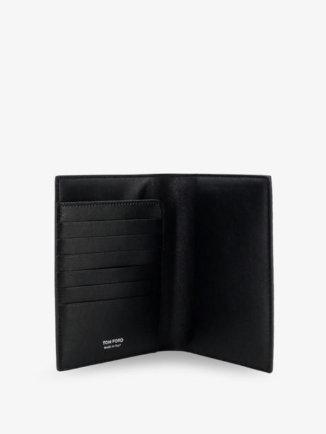 Tom Ford Leather wallet with crocodile print - Black