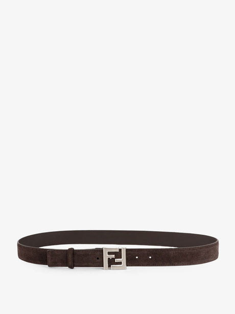 Fendi Squared FF suede belt - Moka+Ebano+P/P Sat