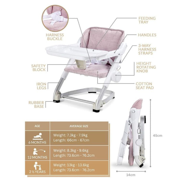 Unilove Feed Me Portable Travel Baby Booster with Carry Bag