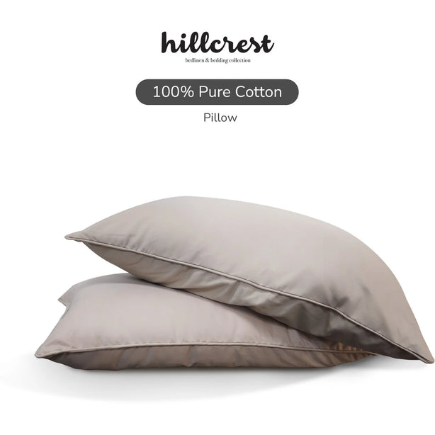 Hillcrest Cotton Pillow Medium Firm Support Breathable Comfort Sleep Pillow
