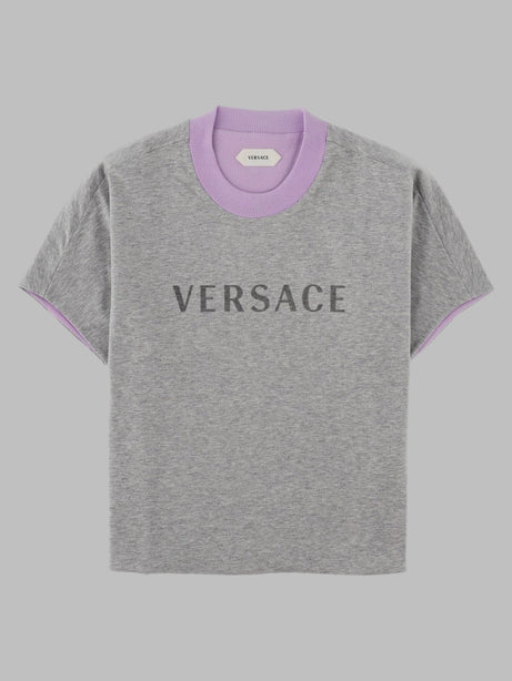 Reversible Grey Lilac Cotton Jersey T Shirt