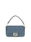 Fendi Medium woven raffia Shoulder Bag with FF embroidery - Blu+Ceruleo+Os