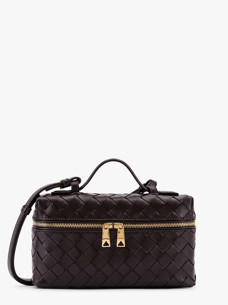 Bottega Veneta Bang Bang leather shoulder bag with Intrecciato pattern - Fondant-Gold