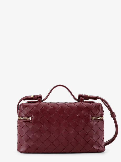 Bottega Veneta Bang Bang leather vanity case with Intrecciato motif - Barolo-Gold