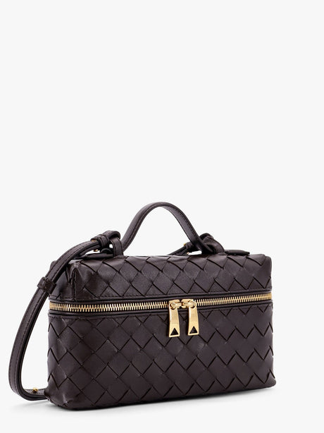 Bottega Veneta Bang Bang leather shoulder bag with Intrecciato pattern - Fondant-Gold