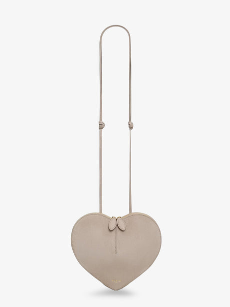 Alaia Le Coeur suede and leather crossbody bag - Grege