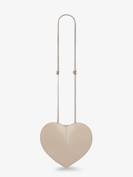 Alaia Le Coeur suede and leather crossbody bag - Grege