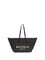 Balmain Track Shoulder Bag in leather and raffia - Noir