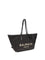 Balmain Track Shoulder Bag in leather and raffia - Noir