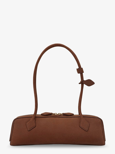 Alaia Teckel Medium suede shoulder bag - Terre D'Ombre 2