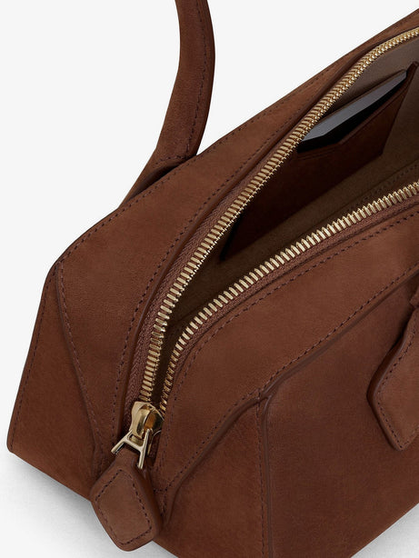 Alaia Teckel Medium suede shoulder bag - Terre D'Ombre 2