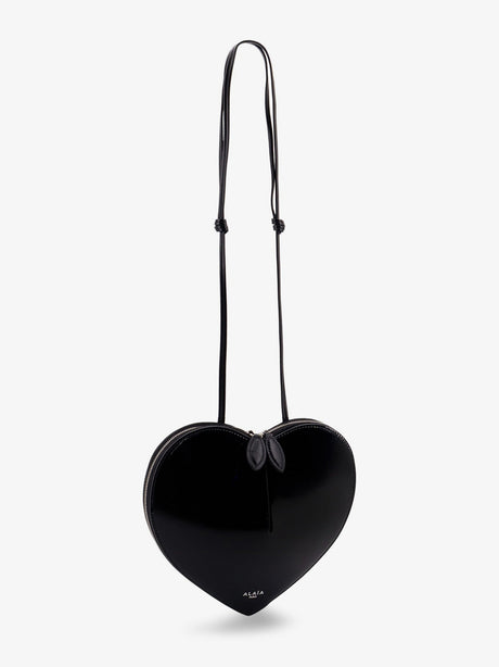 Alaia Le Coeur patent leather crossbody bag - Noir