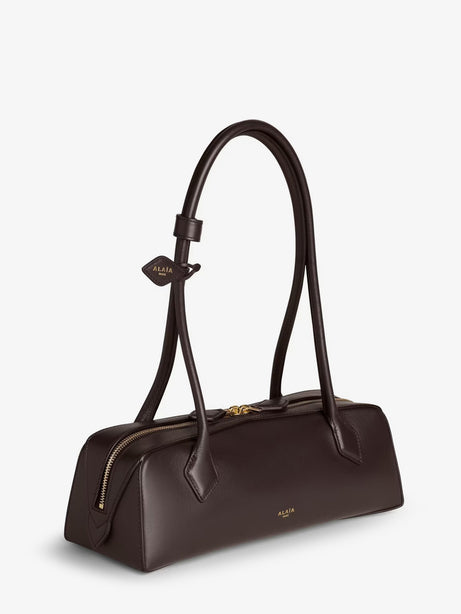 Alaia Le Teckel Medium leather shoulder bag - Brun Fume