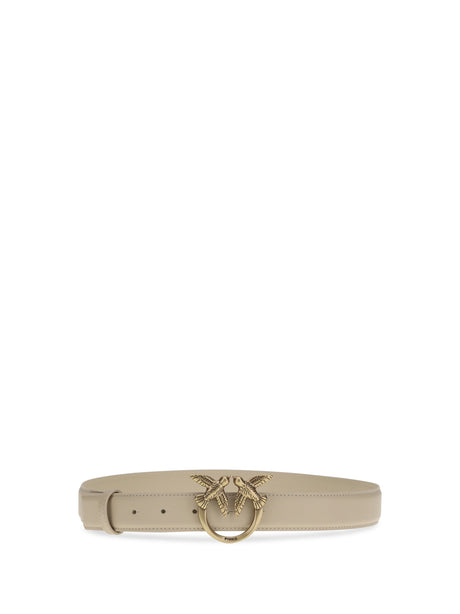 Pinko Love Berry Belt - Beige-Grey Smoke-Antique Gold