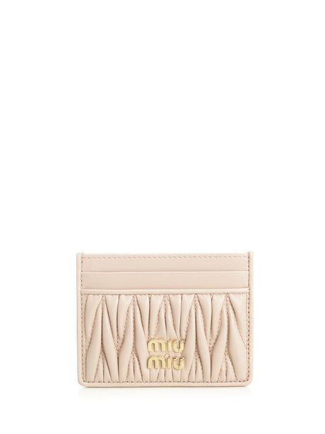 Miu Miu Matelassé Card Holder - Rose