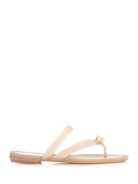 Ferragamo Vara Thong Sandals With Jelly Bow - Rose