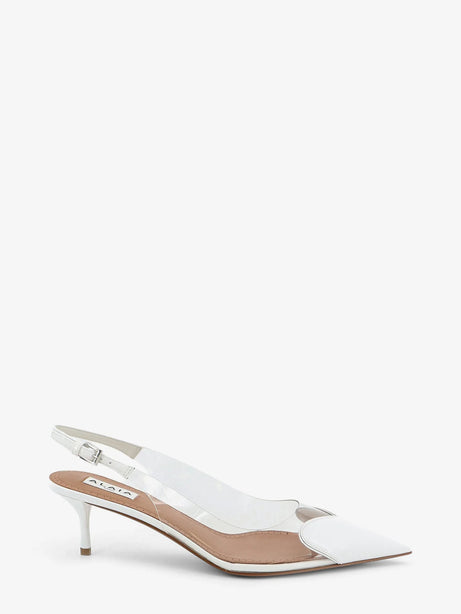 Alaia Le Coeur Slingback PVC and leather pumps - Blanc Optique