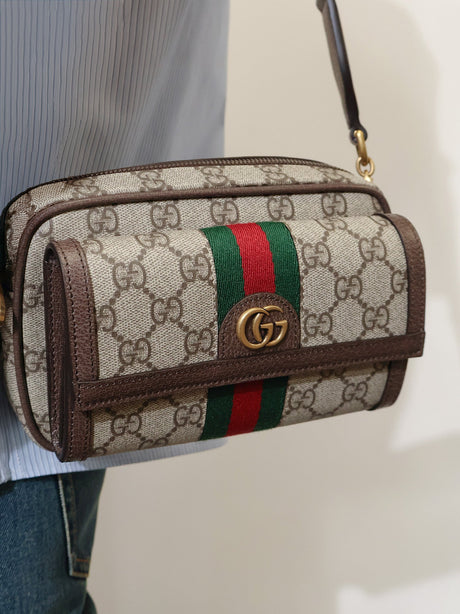 Gucci Ophidia GG fabric crossbody bag - Acero