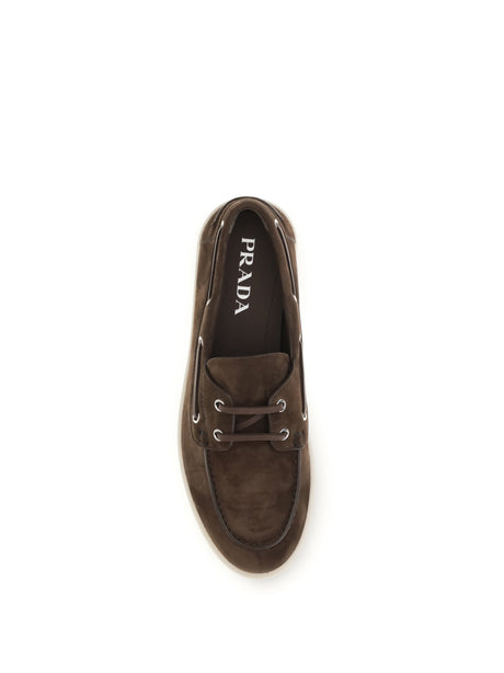 Prada Suede boat Loafers - Moro