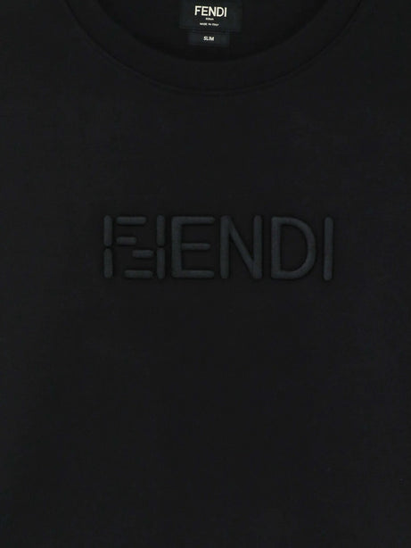 Fendi Slim Fit cotton t-shirt - Nero
