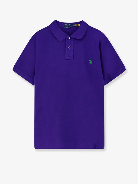 Polo Ralph Lauren Cotton polo shirt with frontal embroidered logo - Chalet Purple