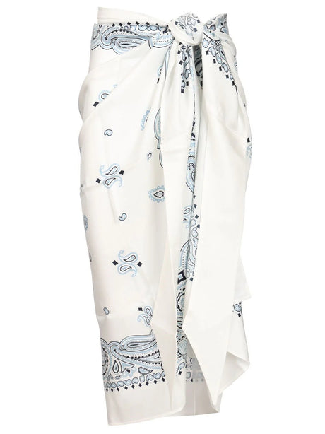Ferragamo Arabesque Print Silk Sarong - Sky Blue
