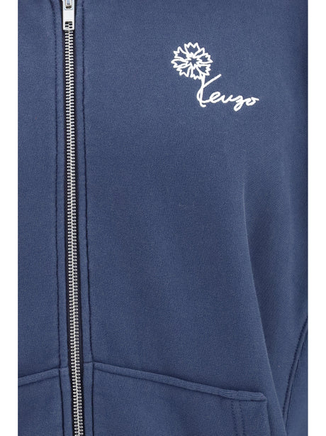 Kenzo Kenzo tulip zip hoodie - Blue Black