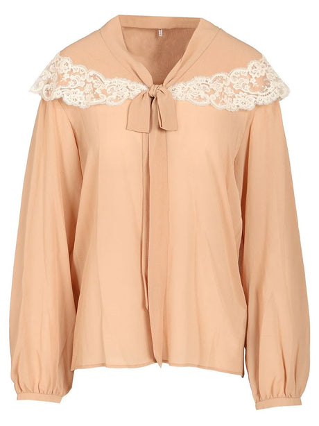 Chloe' Shirt With Laces - Rose