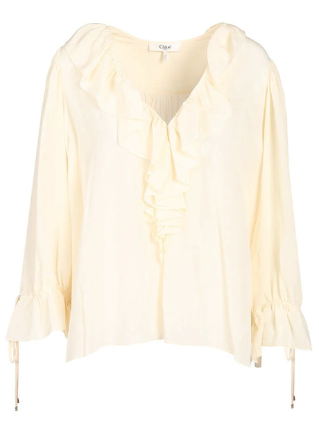 Chloe' Long Sleeve Shirt - White