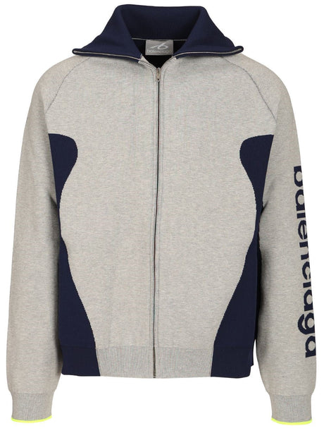 Balenciaga Knitted Cardigan With Zip Bodies - Grey