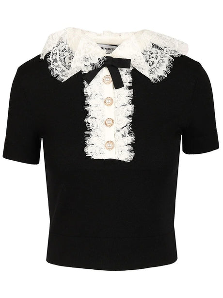 Self-Portrait Knit Top - Black