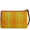 Coach Corner Zip Wristlet In Regenerative Cotton With Plaid Print - Burnished Amber CEF87