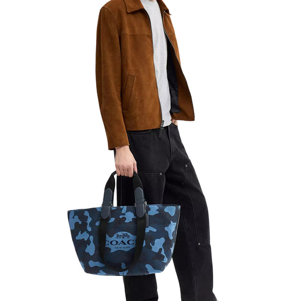 Coach Small Tour Tote Bag With Camo Print - Blue Multi CDQ74
