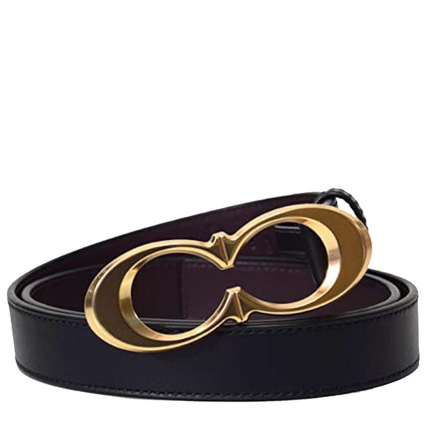 Coach Signature Buckle Belt, 25 Mm in Black/ Gold C1725 (M)
